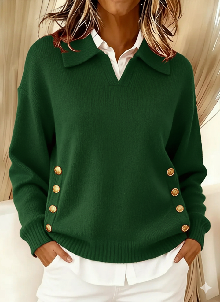 Vynette™ | Maglione con colletto e scollo a V