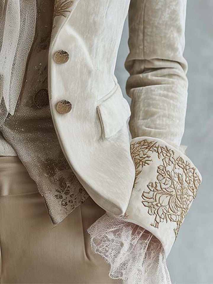 Constance | Blazer sartoriale avorio ricamato