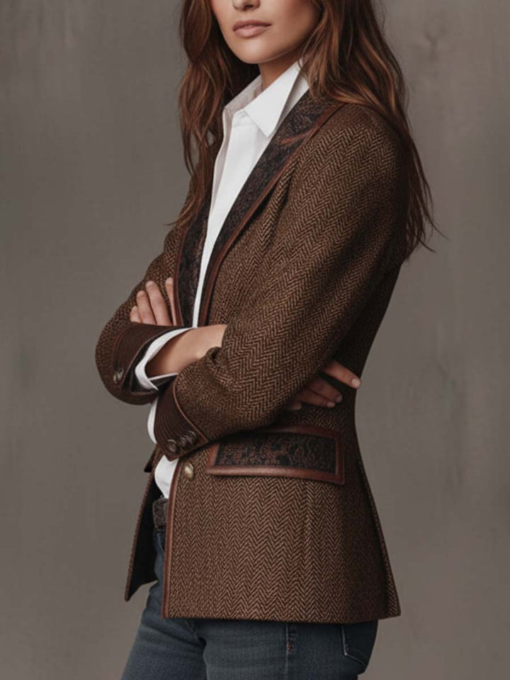 Gisèle | Blazer con inserti dalla stampa a chevron