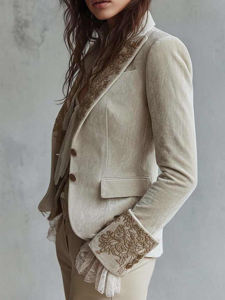 Constance | Blazer sartoriale avorio ricamato