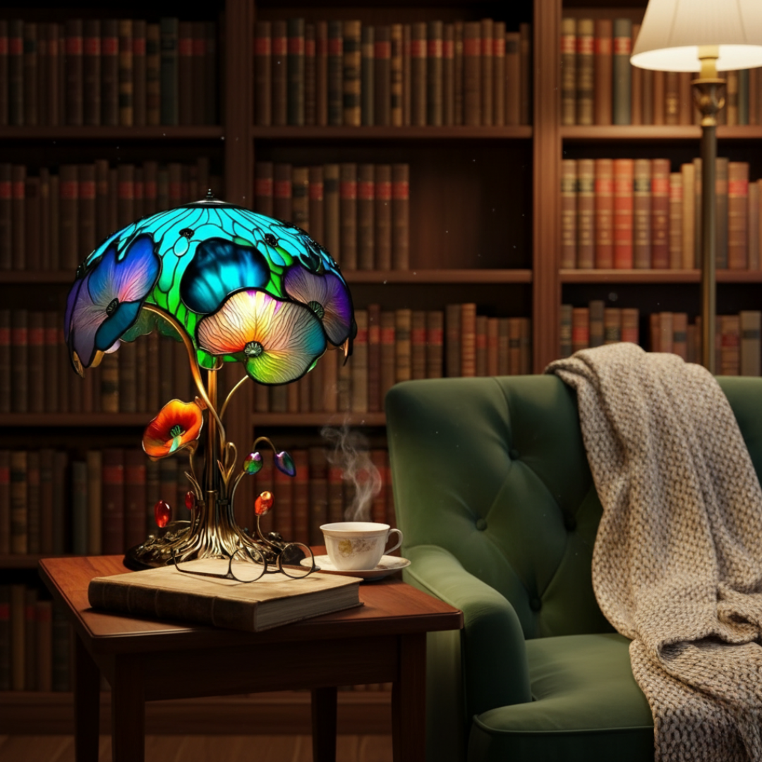 Lampada floreale a fungo in stile boho chic