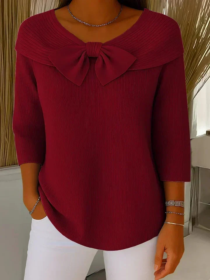 Tivella™ | Maglione con fiocco e scollo rotondo