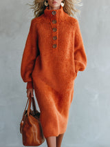 Beatrice | Abito midi in maglia a collo alto