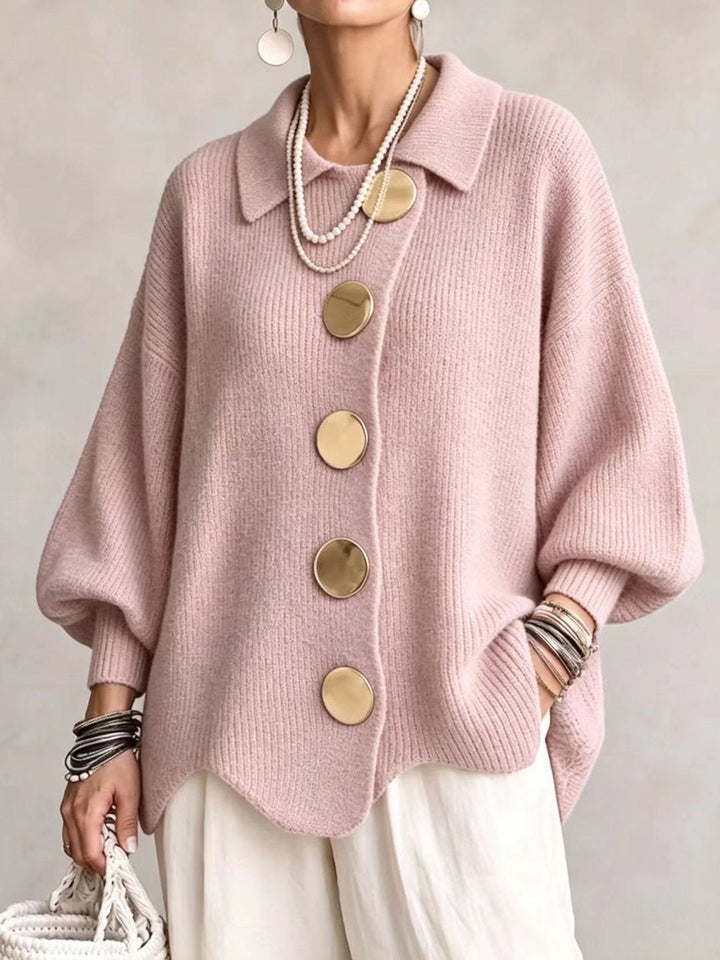 Francesca | Cardigan Oversize con Colletto e Bottoni
