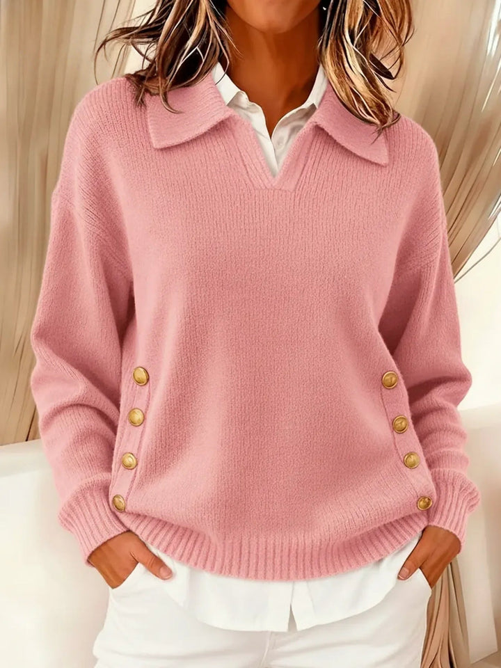 Vynette™ | Maglione con colletto e scollo a V