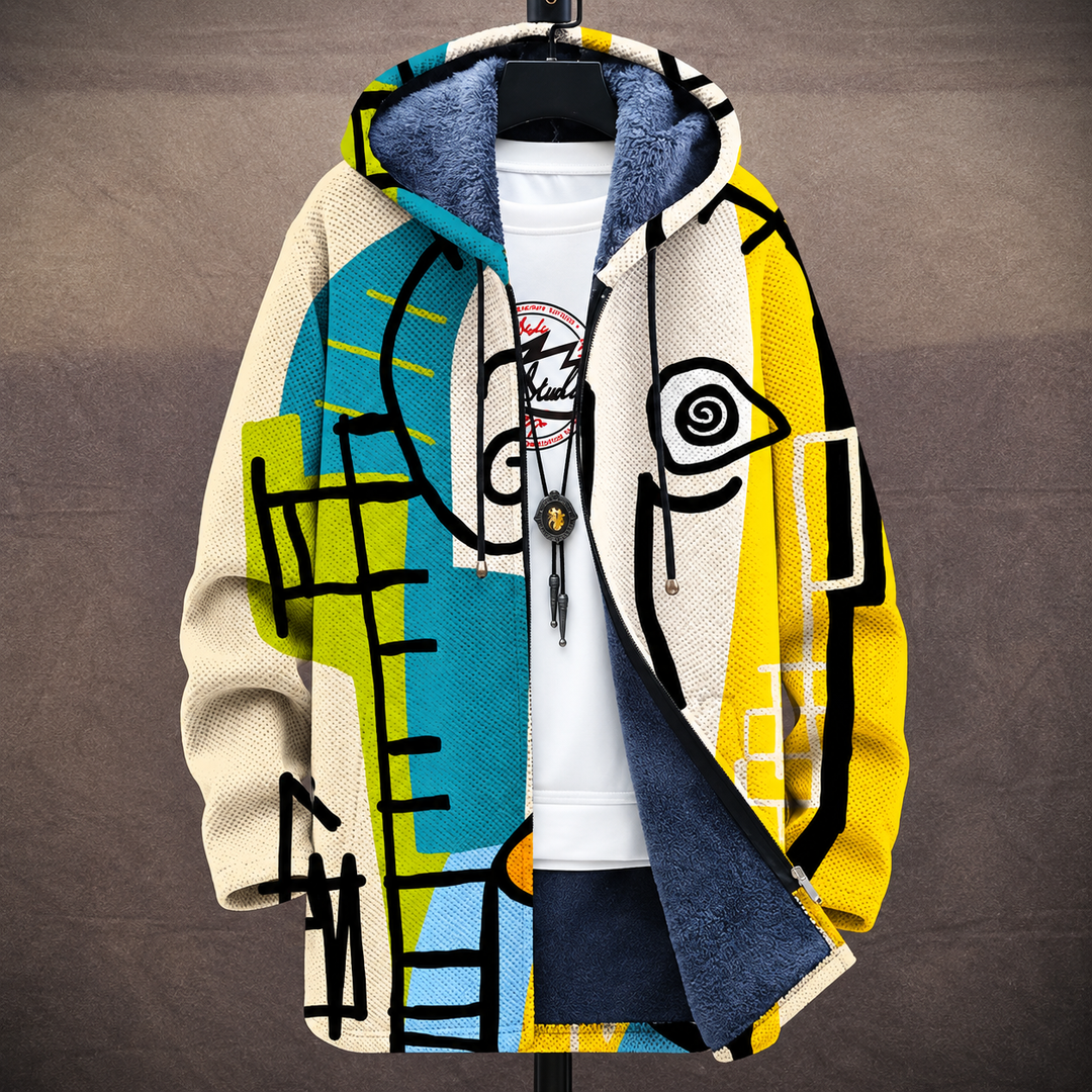 GRETA | Cardigan artistico con cappuccio