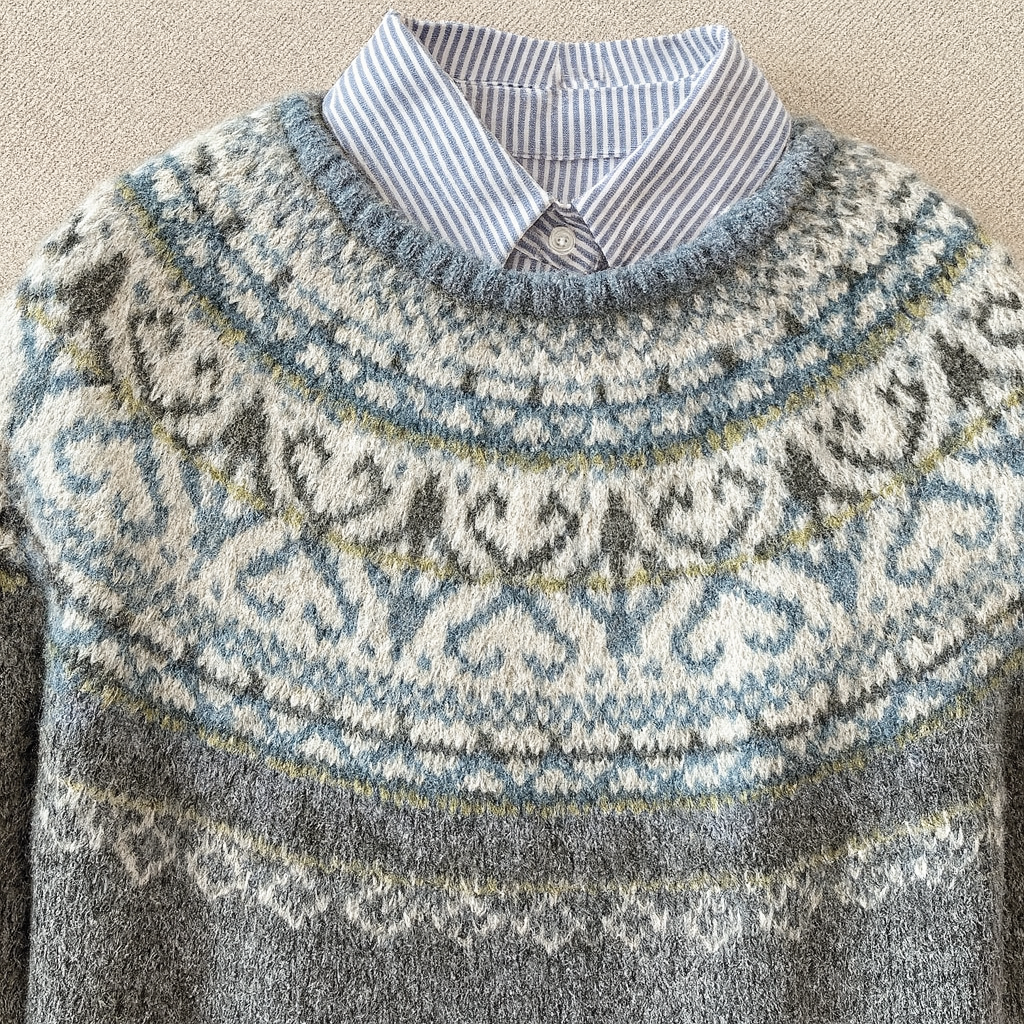 Maglione in maglia con inserto color zafferano