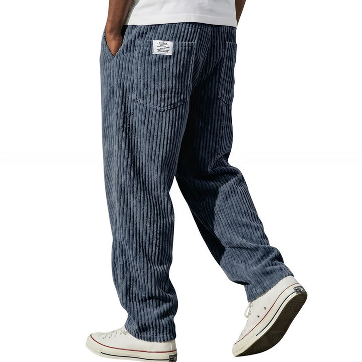 Leonardo | Pantaloni da uomo in velluto a coste con vita elasticizzata