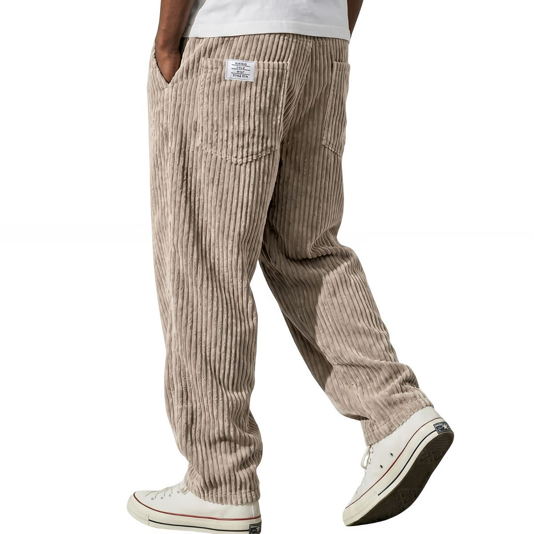 Leonardo | Pantaloni da uomo in velluto a coste con vita elasticizzata