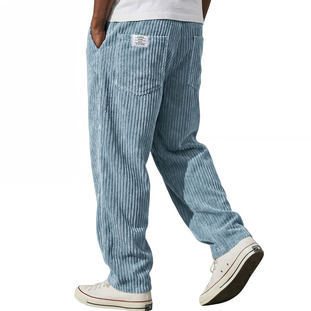 Leonardo | Pantaloni da uomo in velluto a coste con vita elasticizzata