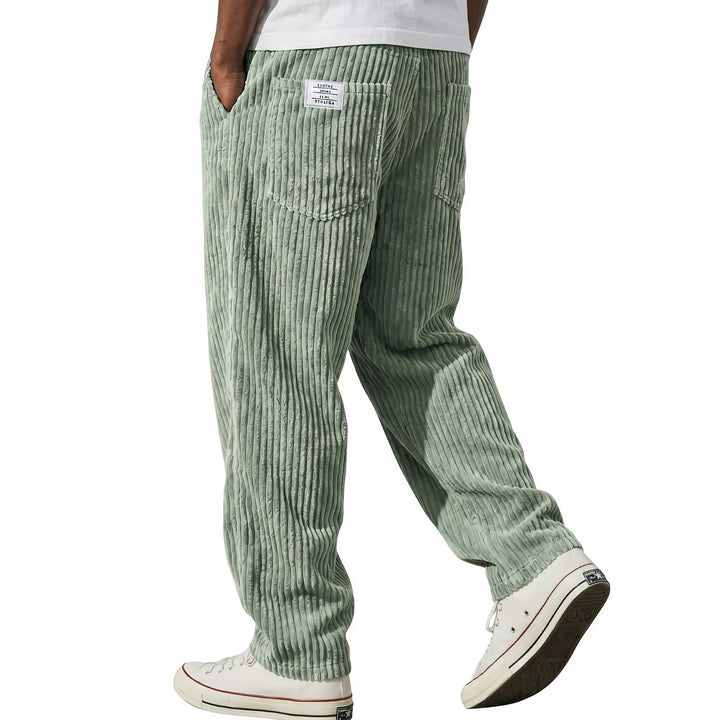 Leonardo | Pantaloni da uomo in velluto a coste con vita elasticizzata