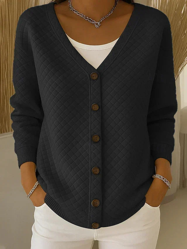 Laverne™ | Cardigan trapuntato con bottoni frontali