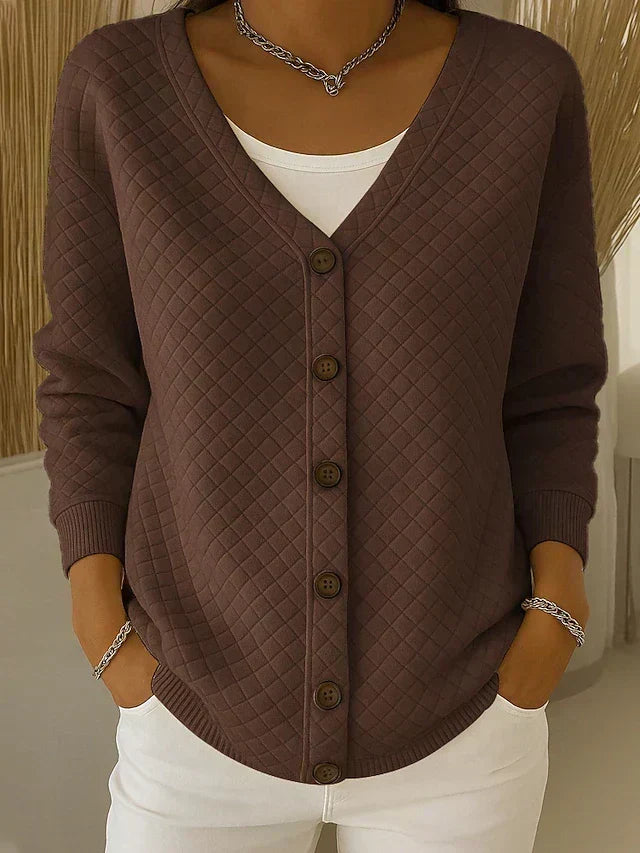 Laverne™ | Cardigan trapuntato con bottoni frontali