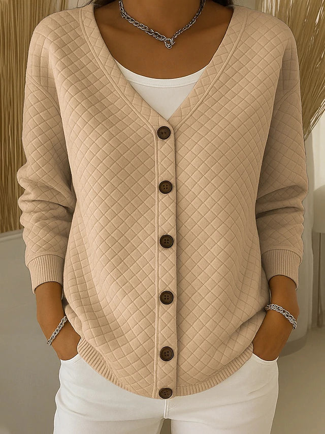Laverne™ | Cardigan trapuntato con bottoni frontali