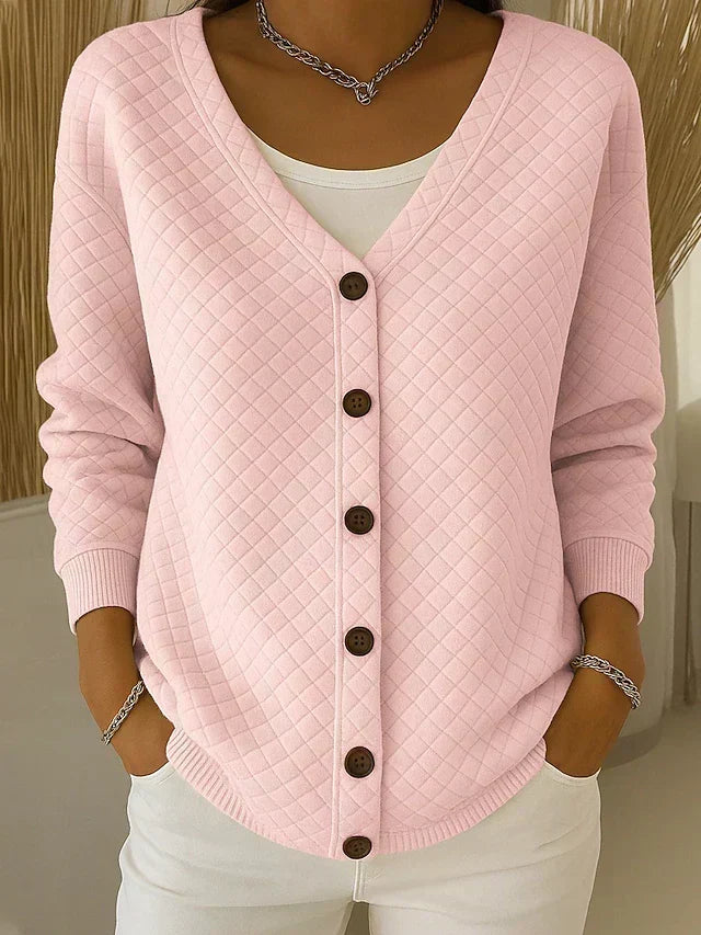 Laverne™ | Cardigan trapuntato con bottoni frontali