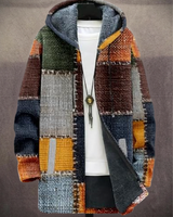Paolo | Cappotto patchwork con cappuccio