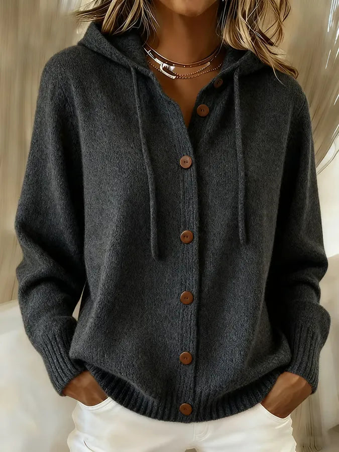 Brenda™ | Cardigan con cappuccio e bottoni, caldo e confortevole