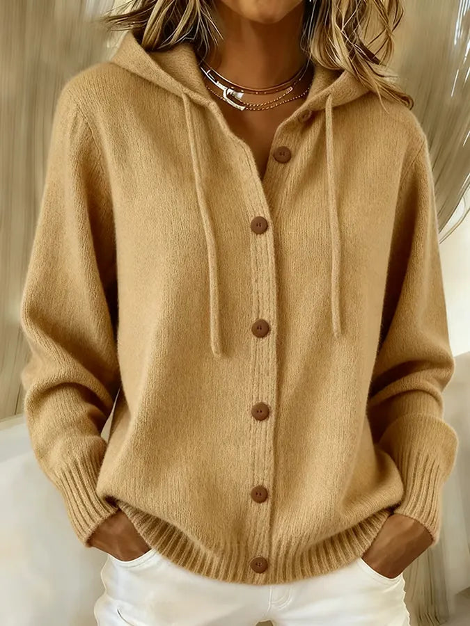 Brenda™ | Cardigan con cappuccio e bottoni, caldo e confortevole