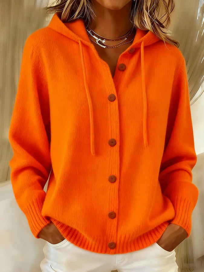 Brenda™ | Cardigan con cappuccio e bottoni, caldo e confortevole