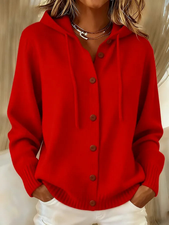 Brenda™ | Cardigan con cappuccio e bottoni, caldo e confortevole