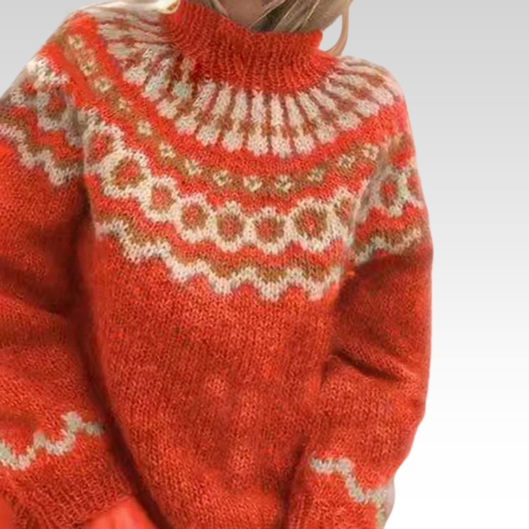 Maglione a Collo Alto Jacquard Christine