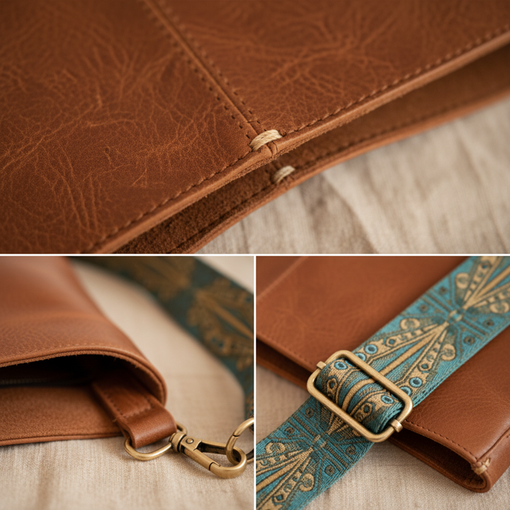 Borsa a spalla in pelle dal fascino vintage di Chelsey