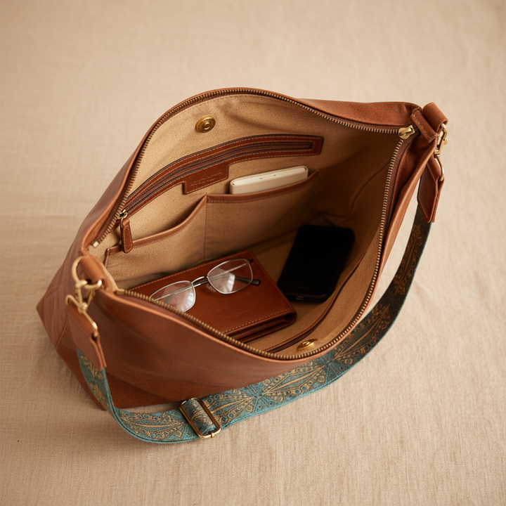 Borsa a spalla in pelle dal fascino vintage di Chelsey