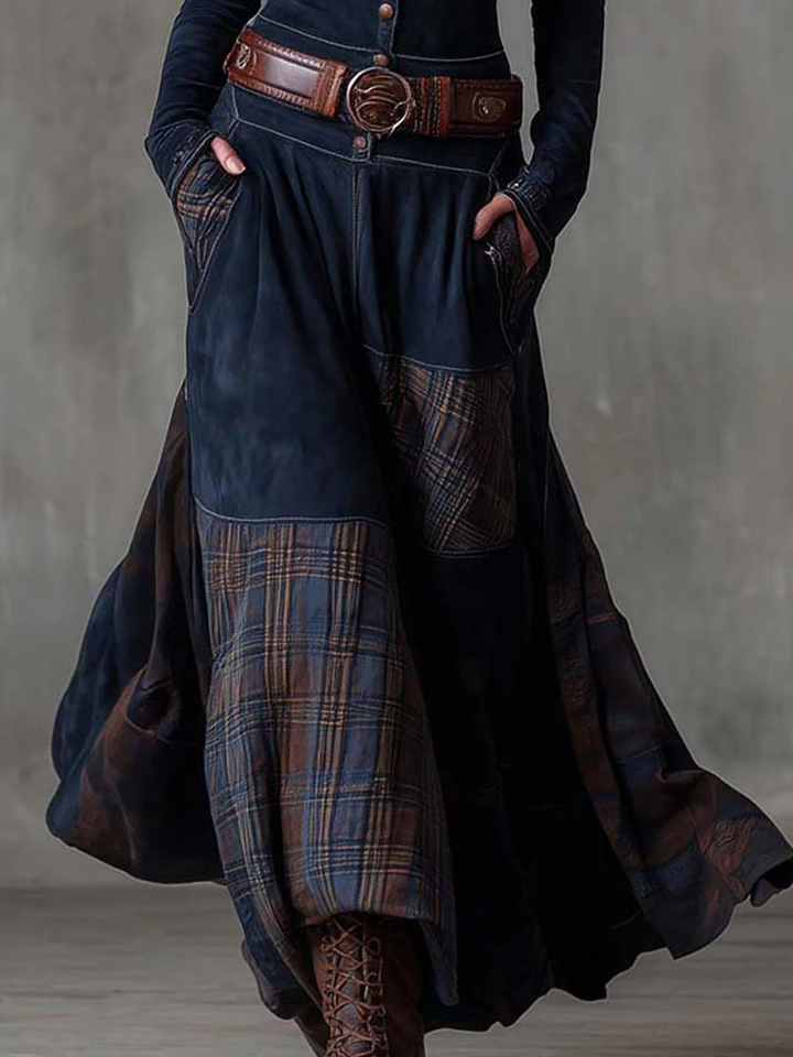 Élise | Abito maxi in camoscio con cintura