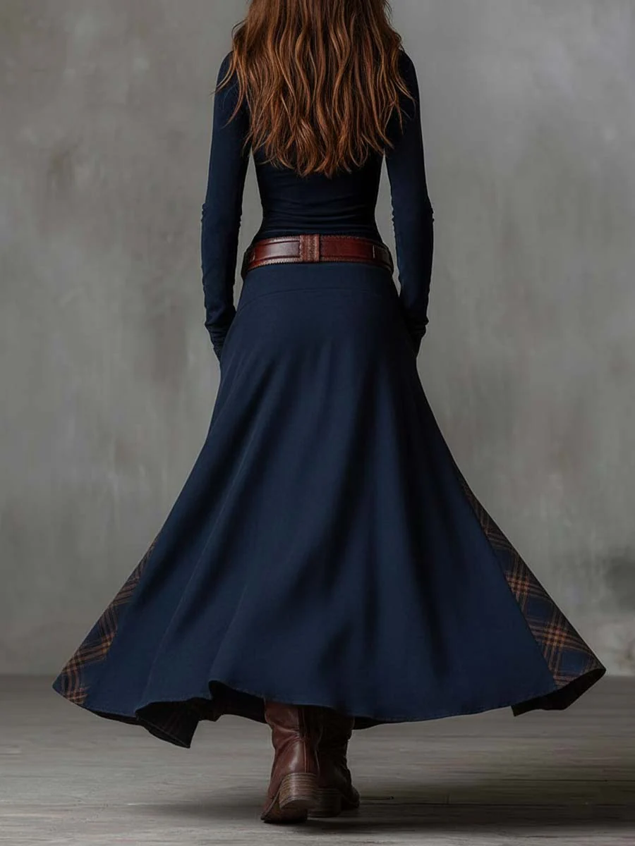 Élise | Abito maxi in camoscio con cintura