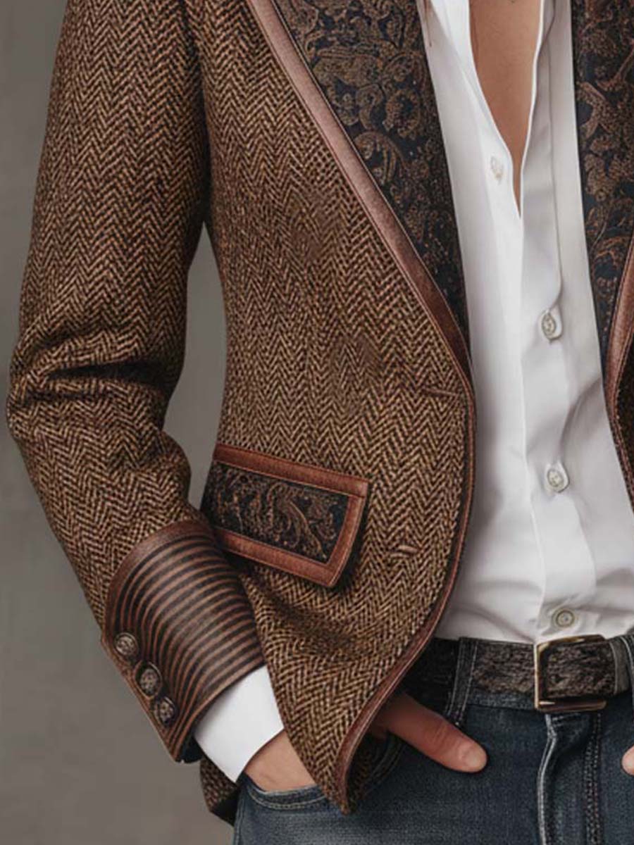 Gisèle | Blazer con inserti dalla stampa a chevron
