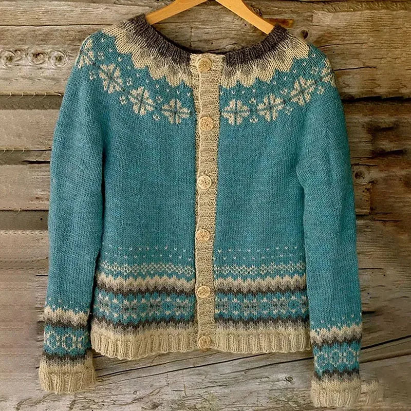 Gilet in maglia nordico con bottoni Charlotte