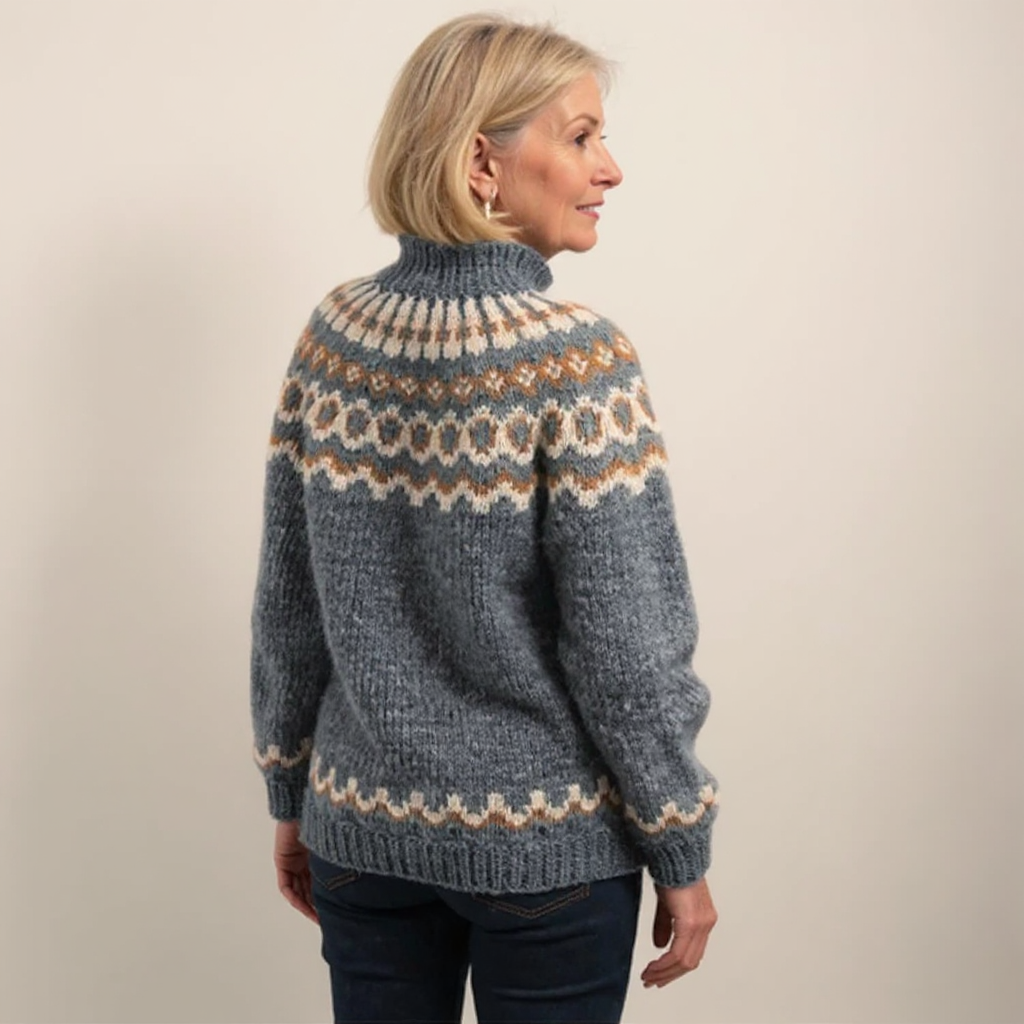 Maglione a Collo Alto Jacquard Christine