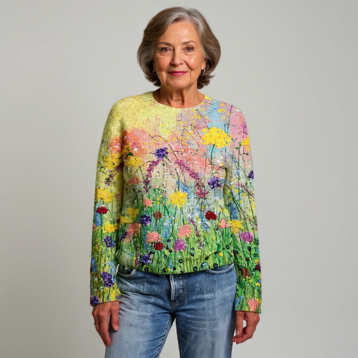Maglione in maglia Prateria fiorita Manon