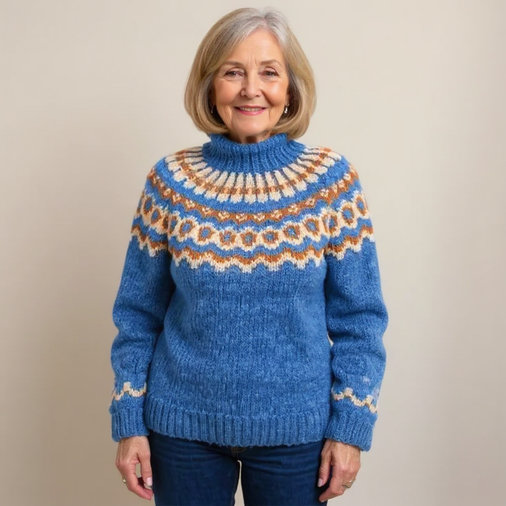 Maglione a Collo Alto Jacquard Christine