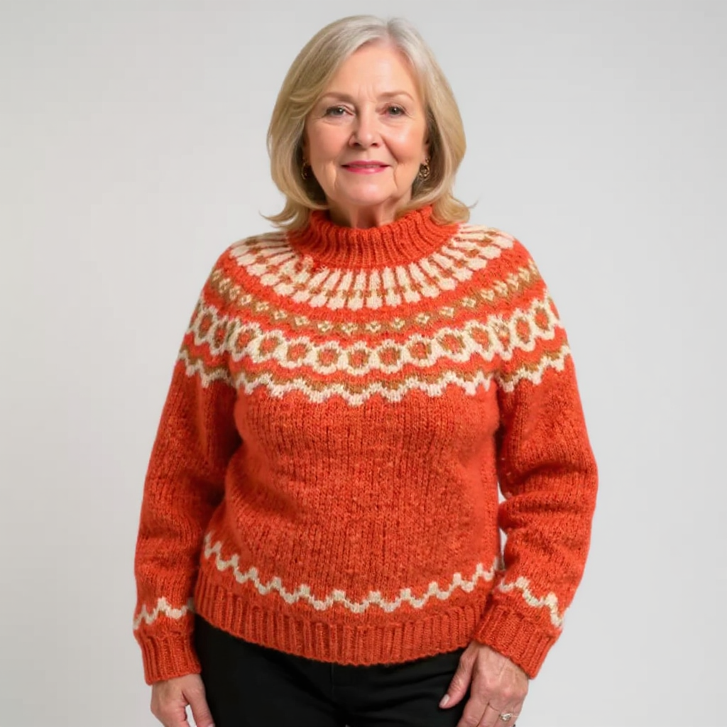 Maglione a Collo Alto Jacquard Christine