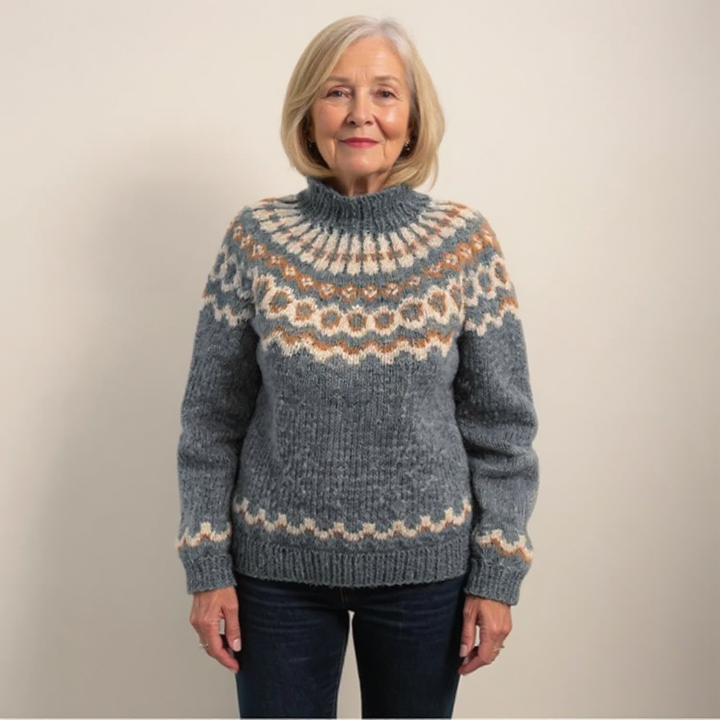 Maglione a Collo Alto Jacquard Christine