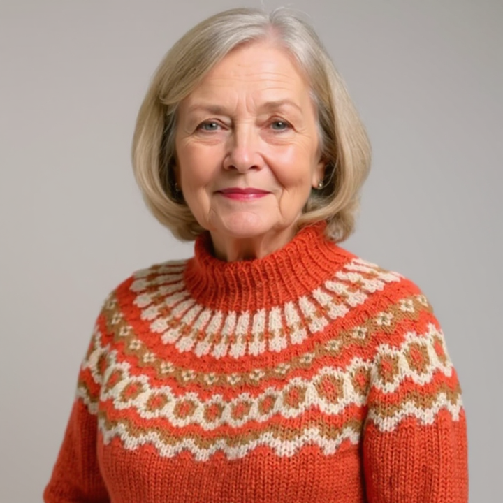 Maglione a Collo Alto Jacquard Christine