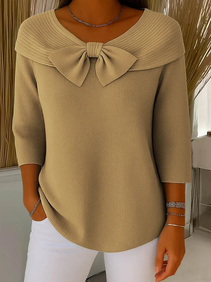 Tivella™ | Maglione con fiocco e scollo rotondo