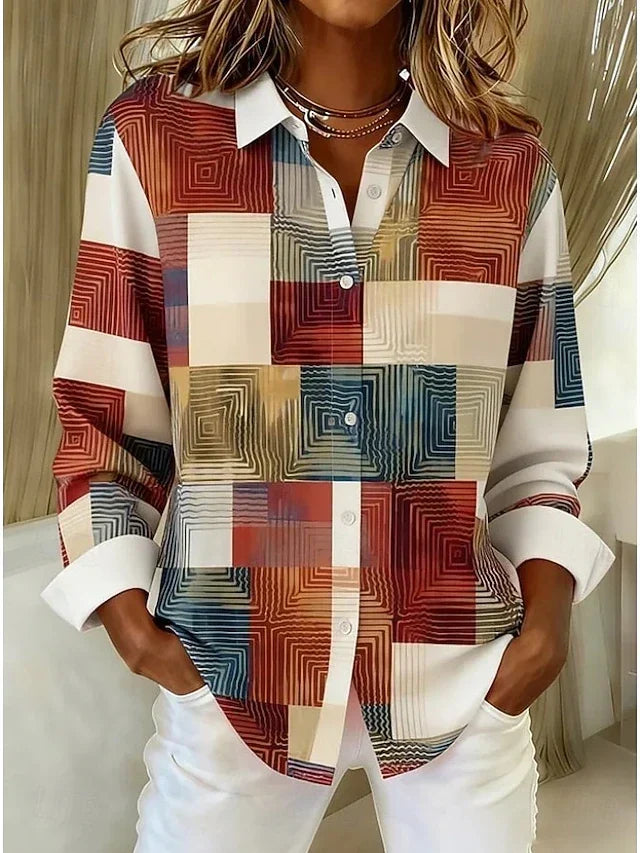 Merritt™ | Camicetta vintage patchwork con bottoni sul davanti